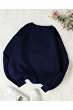 Üç İplik Oversize Baskılı Sweat