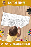 Safari Temalı Dev Boyama Rulosu Animals Kids Coloring Roll Jumbo Painting Paper Roll for Kids