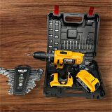 MELZOGERMANY 24 Parça Darbeli Matkap 12 parça kombine anahtar takımı hediye 1 