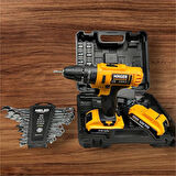 MELZOGERMANY 24 Parça Darbeli Matkap 12 parça kombine anahtar takımı hediye 1 