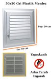 Havalandırma Menfezi Banyo Wc Tuvalet Menfez Plastik Panjur Gri 50x50 cm.