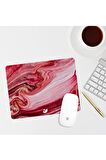 Kırmızı Mermer Desenli Dikdörtgen Mouse Pad Mouse Altlığı