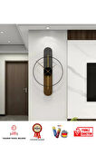 Sahra Elegant Plus 90 Cm , Modern Dekoratif Ahşap Metal Duvar Saati