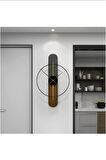 Sahra Elegant Plus 90 Cm , Modern Dekoratif Ahşap Metal Duvar Saati