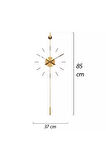 Gravity Premium Gold Duvar Saati, Modern Metal Ve Cam Tasarım Duvar Saati (MOBİLYA)