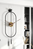 Serenity Black Gold, Dekoratif Modern Metal (MOBİLYA) Duvar Saati