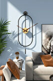 Serenity Black Gold, Dekoratif Modern Metal (MOBİLYA) Duvar Saati