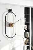 Serenity Black Gold, Dekoratif Modern Metal (MOBİLYA) Duvar Saati
