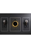 5'li Negro Kadran Elegante Seri -Siyaha- Siyah Göbek - Büyük(50X75CM)-(PİLLİ LED) Metal Duvar Saati