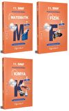 Test Okul 11. Sınıf Matematik + Fizik + Kimya Fasikül Anlatım Seti 3 Kitap 2023