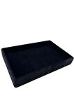 Yerli Üretim Küçük Boy Süet Kumaş Siyah Renk 22/14 Cm Servis Tablası