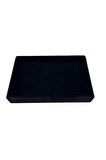 Yerli Üretim Küçük Boy Süet Kumaş Siyah Renk 22/14 Cm Servis Tablası