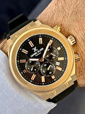 Daniel Klein Exclusive Chrono Siyah Kadran Rose Kasa Silikon Kordon Erkek Kol Saati