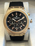 Daniel Klein Exclusive Chrono Siyah Kadran Rose Kasa Silikon Kordon Erkek Kol Saati