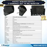 5 Kameralı Mibzer Havalı Tohum Makinesi 10 inç Monitör 1080P AHD Kayıtlı Kamera Seti