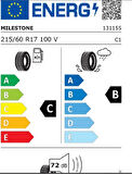 Milestone 215/60 R17 100V Reinf Suvmile H/t 4x4 Suv Oto Yaz Lastiği (Üretim 2025)