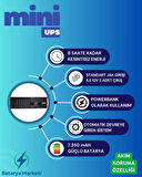 Universal Mini UPS Modem İçin 7350 mAh Güç Kaynağı – 8 Saat Enerji – USB + Akım Koruma