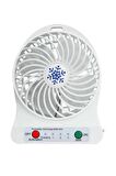 Mini 3 Kademeli Masaüstü Ve Araç Fan Pervane Şarjlı 14cm