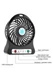 Mini 3 Kademeli Masaüstü Ve Araç Fan Pervane Şarjlı 14cm