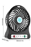 Mini 3 Kademeli Masaüstü Ve Araç Fan Pervane Şarjlı 14cm