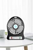 Mini 3 Kademeli Masaüstü Ve Araç Fan Pervane Şarjlı 14cm