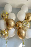 1 Yaş Balon Seti Gold Beyaz Şeffaf