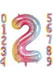2 Yaş Renkli Folyo Balon 34 İnç (76-82 cm)