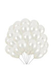 15 Adet Metalik Beyaz Balon - Doğum Günü Konsepti - Parti Malzemeleri - Bride To Be Malzemeleri