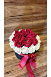 🌹lxury Kırmızı Beyaz Gül 22'li🌹 Büyük Boy Kutu
