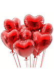 Kalp Folyo Balon - 45cm Kırmızı Kalp Helyum Balon - Uçan Balon Evlilik Teklifi