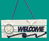 Dümenli Welcome Yazılı Denizci Kapı Süsü
