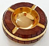 Maun Ağacından Ahşap Ve Sarı Pirinç Malzemeden Özel Tasarım Hediyelik Küllük