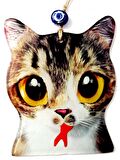 Kedi Desenli Füzyon Cam Duvar Süsü Kedi Severlere Özel Tasarım Hediyelik Eşya