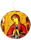 Füzyon Cam Meryem Ana Dua Ederken Resimli El Yapımı İkona Duvar Süsü Noel İçin Hediyelik Eşya