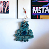 Baykuş Ailesi Motifli Seramik Baykuş Duvar Süsü Duvar Dekoru