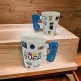 Game Over Joystick Kulplu Seramik Hediyelik Kupa Bardak Gamer Mug