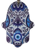 Mandala Desenli Cam Fatma Eli Nazarlık - Dekoratif Duvar Aksesuarı 10x15 cm