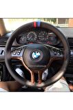 Bmw E30 M Logolu Oto Deri Dikmeli Direksiyon Kılıfı