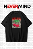 unisex cherries baskılı oversize tshirt