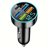 Mobil Shop MS0035 Araba Şarj Cihazı 5 Port USB Süper Hızlı Akıllı Telefon Şarjı