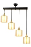 Modi Lighting Mod-65233-4Y-BSY-B Siyah Boyalı Modern Avize E27 Metal Cam 70x14cm