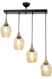Modi Lighting Mod-65234-4Y-BSY Siyah Boyalı Modern Avize E27 Metal Cam 70x10cm