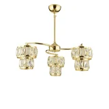 Modi Lighting Alfa 3’lü Kristalli Gold Avize 50cm Mod-CKR-0133