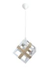Modi Lighting Tekli Beyaz Küp Hasır Detaylı Avize Mod-Av-4426-1bby