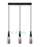 Modi Lighting 3'lü Füme Damla Sarkıt Avize Mod-Av-4481-3sf