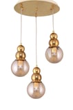 Modi Lighting Sarı Metal Toplu 3'lü Yuvarlak Sarkıt Avize Mod-Ck-Sl-3sy