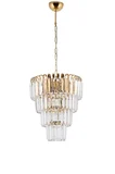 Modi Lighting Şelale Kristal Taşlı 4 Katlı 35cm Sarı Sarkıt Avize Mod-Ck-4sk