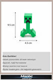 Monbc Minecraft Creeper Mini Figür 3D Tasarım Dekoratif Biblo, Hediyelik ve Ev Ofis İçin Şık Aksesuar