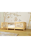 ALAZ - MONTESSORI ÖNÜ ÇIKABİLEN  BEBEK VE ÇOCUK DOĞAL AHŞAP YER YATAĞI