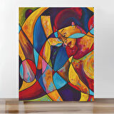 Sayılarla Boyama Tuval Seti Fırça Boya Dahil (Çıtalı) 40X50 cm - Soyut Kadın
